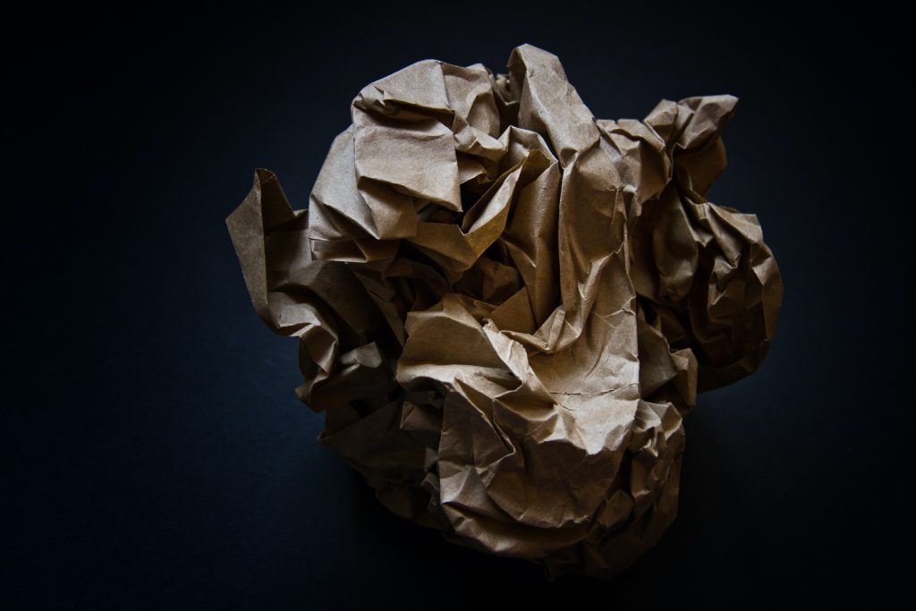 A crumpled up ball of paper